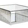Mesa de Centro de Acero Cromado con Espejo MB-199642