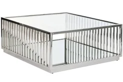 Mesa de Centro de Acero Cromado con Espejo MB-199642