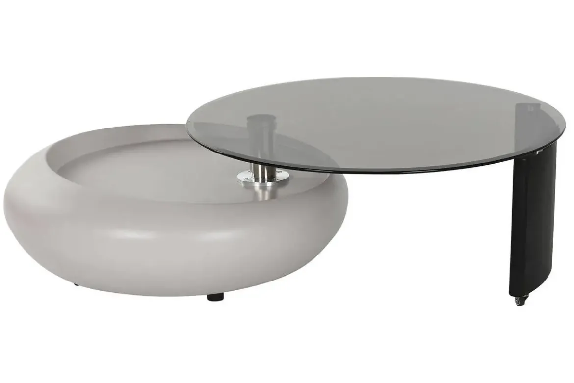 Mesa de Centro de Cristal con Estructura MDF y Acero Negro MB-217638
