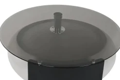 Mesa de Centro de Cristal con Estructura MDF y Acero Negro MB-217638