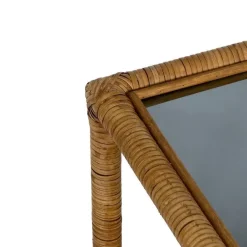 Mesa de Centro de Cristal-Ratán 90 cm 611419