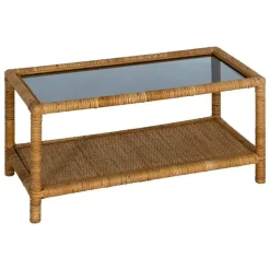 Mesa de Centro de Cristal-Ratán 90 cm 611419