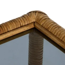 Mesa de Centro de Cristal-Ratán 90 cm 611419