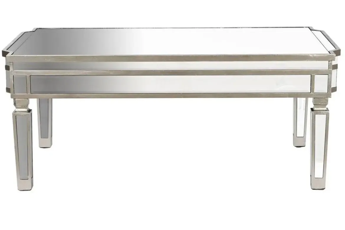 Mesa de Centro de Espejo Plateada con Estructura MDF MB-209810
