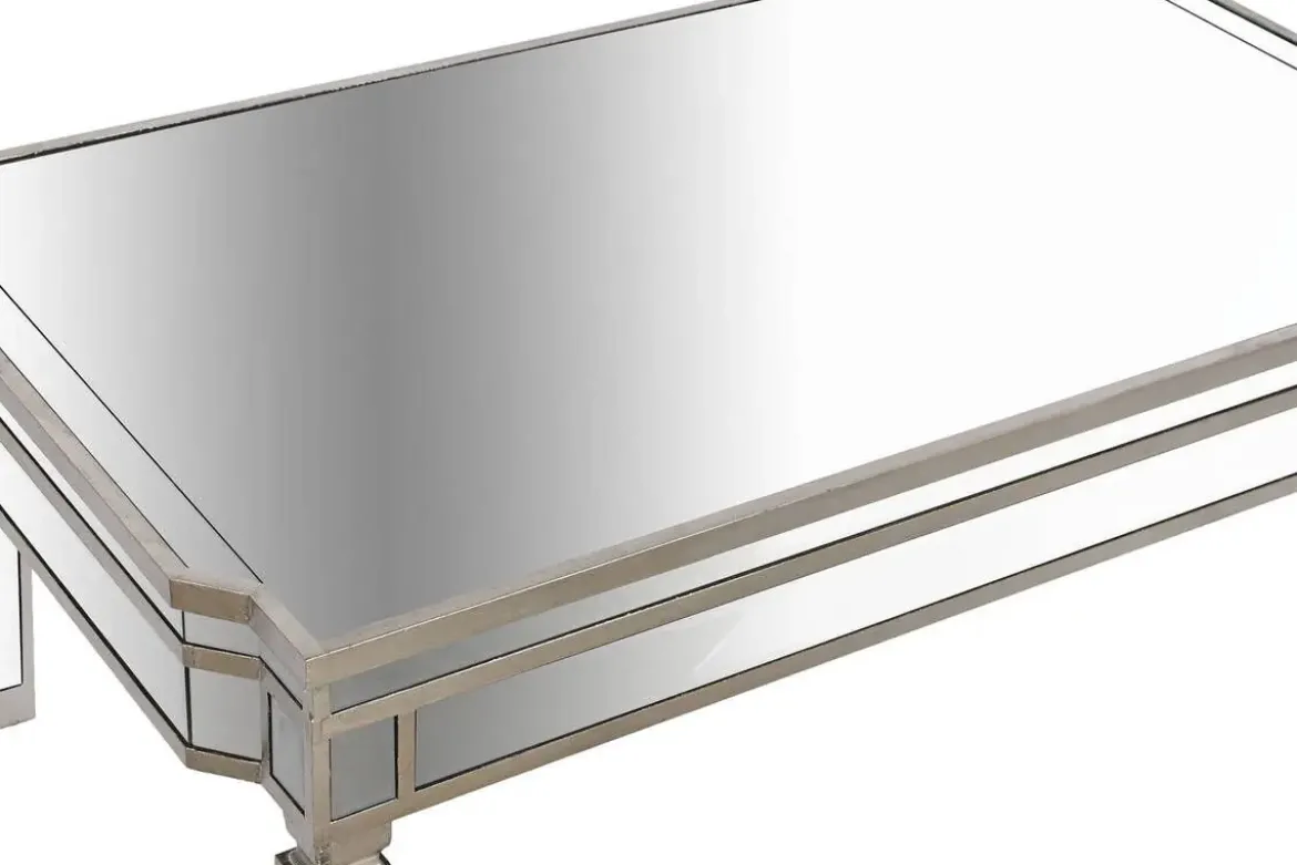 Mesa de Centro de Espejo Plateada con Estructura MDF MB-209810