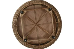 Mesa de Centro de Fibra Natural con Patas de Madera MB-217106