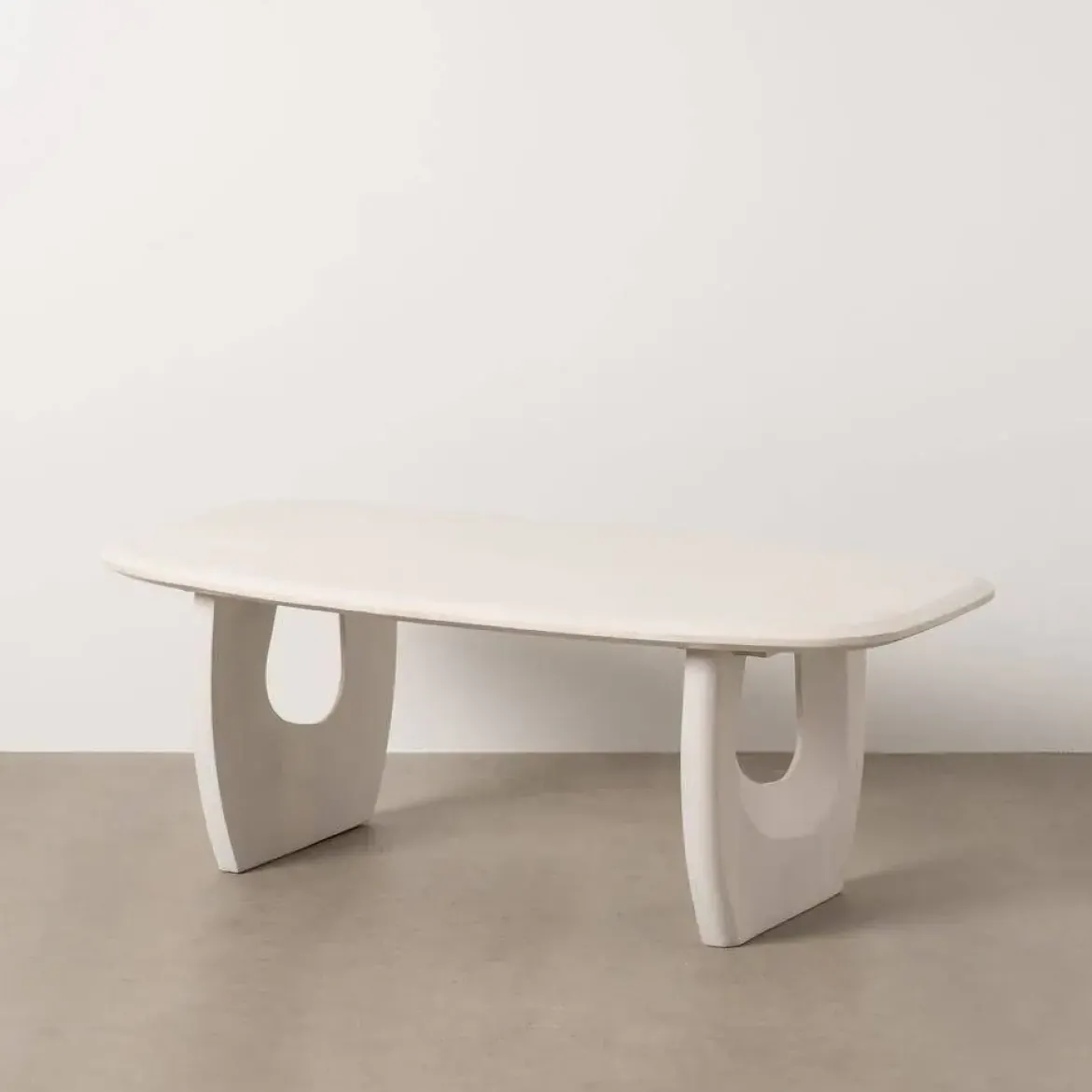 Mesa de Centro de Madera Blanca Decapada Estilo Natural 130 cm 612686