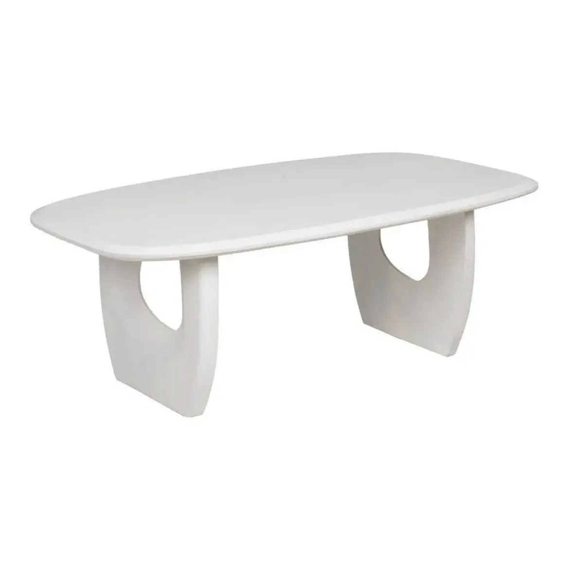 Mesa de Centro de Madera Blanca Decapada Estilo Natural 130 cm 612686