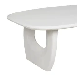 Mesa de Centro de Madera Blanca Decapada Estilo Natural 130 cm 612686