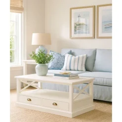 Mesa de Centro de Madera Color Blanco MB-196125