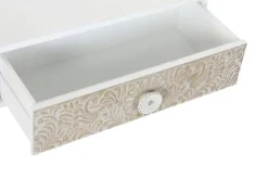 Mesa de Centro de Madera de Abeto con Diseño Mandala y 2 Cajones MB-181214
