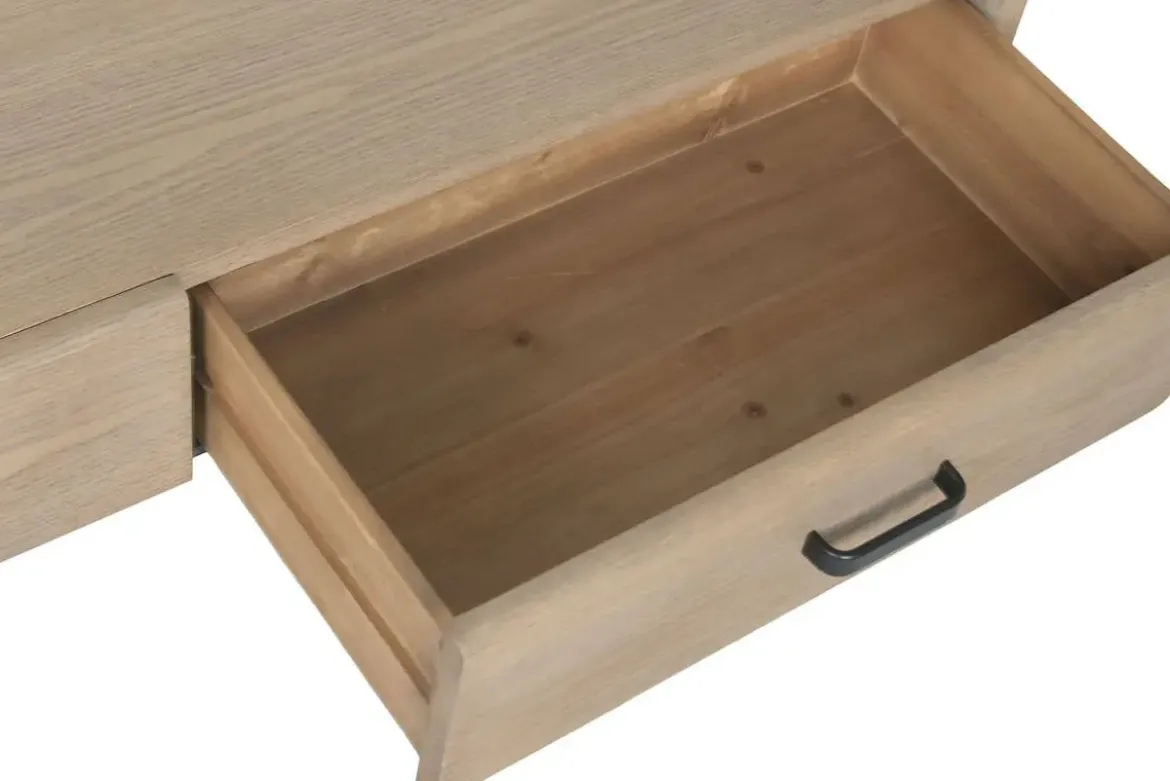 Mesa de Centro de Madera de Abeto con 2 Cajones MB-219970