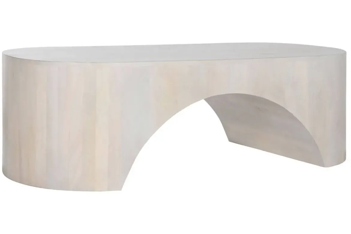 Mesa de Centro de Madera de Mango Blanca 137 cm MB-214816