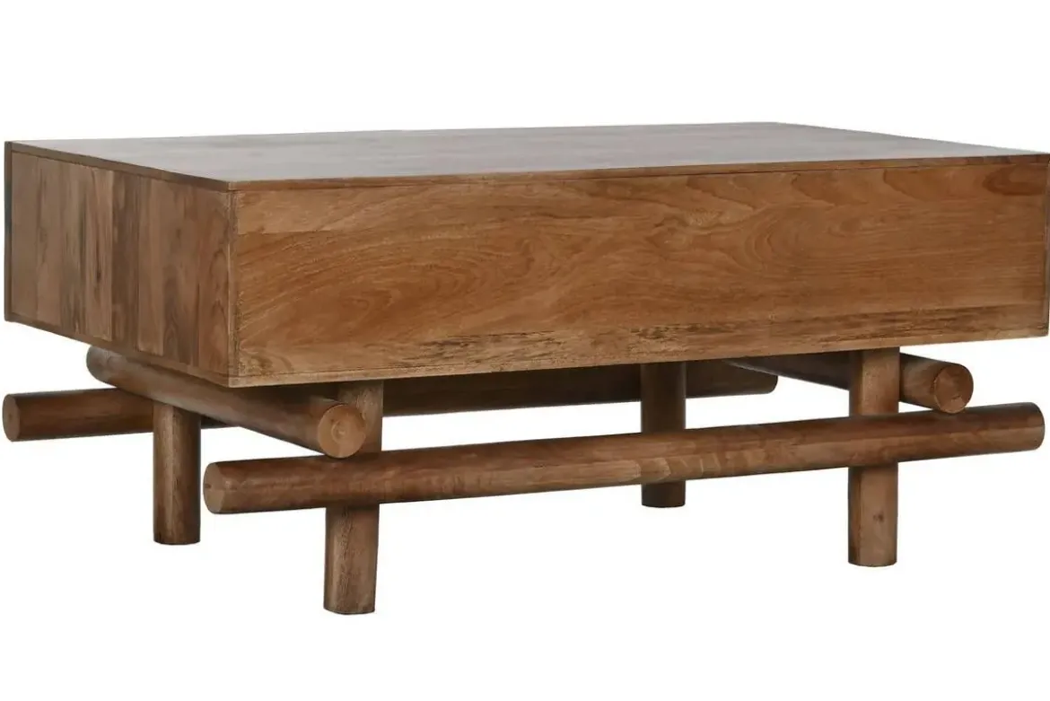 Mesa de Centro de Madera de Mango Natural con Cajones MB-215098