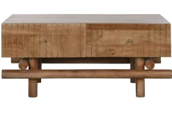 Mesa de Centro de Madera de Mango Natural con Cajones MB-215098