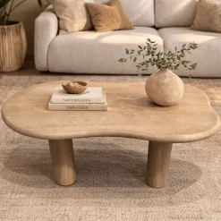 Mesa de Centro de Madera de Mango Natural MB-227981