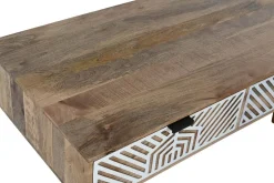 Mesa de Centro de Madera de Mango con 2 Cajones MB-212183