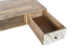 Mesa de Centro de Madera de Mango Natural con 2 Cajones MB-206554