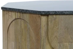 Mesa de Centro de Madera de Mango con Mármol Redonda MB-205540