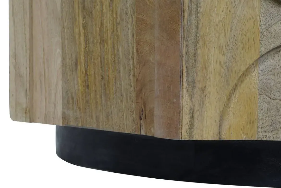 Mesa de Centro de Madera de Mango con Mármol Redonda MB-205540