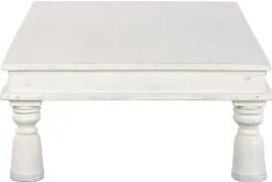 Mesa de Centro de Madera en Decapé Blanco 170 cm MB-224034