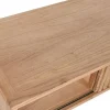 Mesa de Centro de Madera Mindi Natural con Puerta Corredera MB-221791