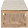 Mesa de Centro de Madera Reciclada con Mármol 120 cm MB-221766