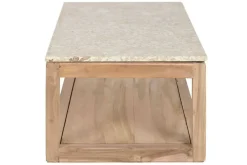 Mesa de Centro de Madera Reciclada con Mármol 120 cm MB-221766