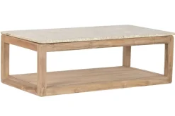 Mesa de Centro de Madera Reciclada con Mármol 120 cm MB-221766