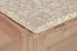 Mesa de Centro de Madera Reciclada con Mármol 120 cm MB-221766