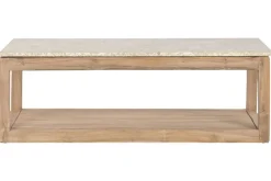 Mesa de Centro de Madera Reciclada con Mármol 120 cm MB-221766