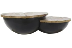Mesa de centro de Madera y Metal Estilo Industrial MB-189857