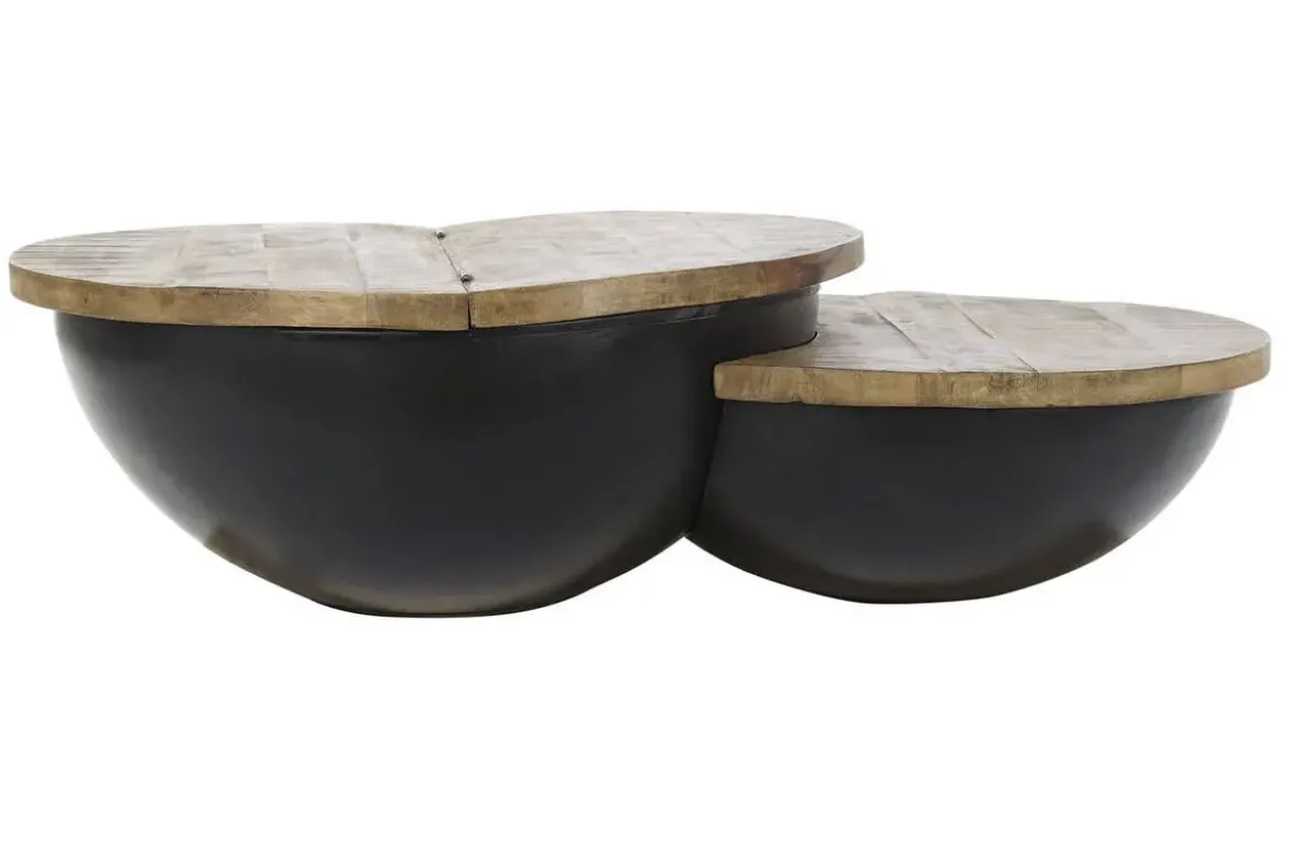 Mesa de centro de Madera y Metal Estilo Industrial MB-189857