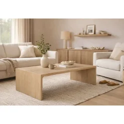 Mesa de Centro de Olmo Macizo 160 cm Natural MB-219984