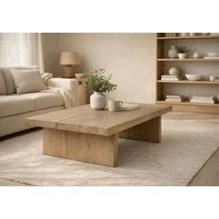 Mesa de Centro de Olmo Macizo 170 cm Natural MB-213717