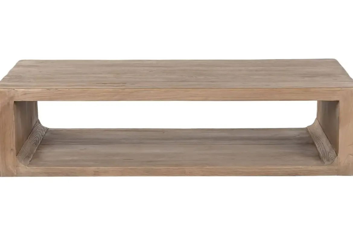 Mesa de Centro de Olmo Macizo 140 cm Natural MB-219985