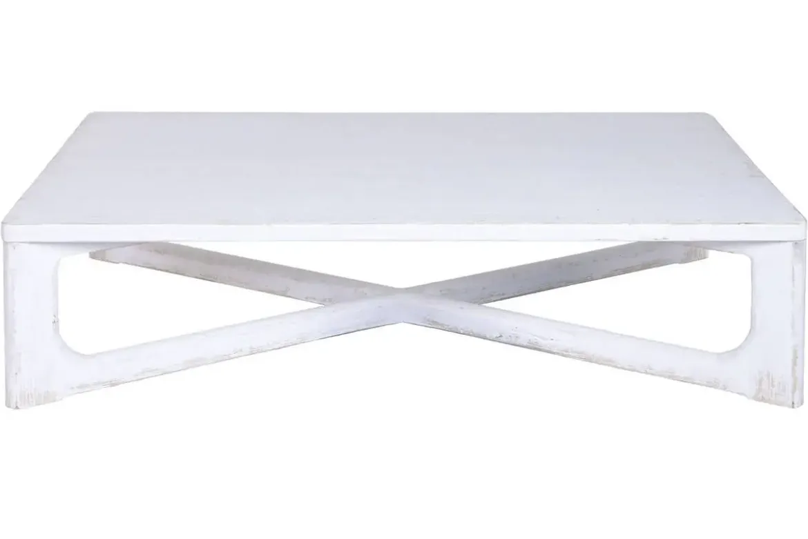 Mesa de Centro de Olmo Macizo 170 cm Blanca MB-226326