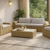 Mesa de Centro de Ratán Sintético-Cristal MB-218347
