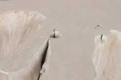 Mesa de Centro de Raíz de Teca Decapé Blanco 90 cm MB-223004