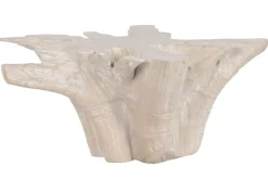 Mesa de Centro de Raíz de Teca Decapé Blanco 90 cm MB-223004