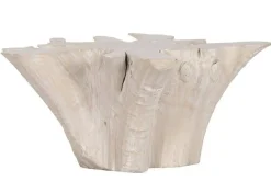 Mesa de Centro de Raíz de Teca Decapé Blanco 90 cm MB-223004