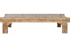 Mesa de Centro de Teca Reciclada 200 cm Decapé Blanco MB-213878