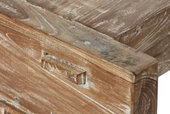 Mesa de Centro de Teca Reciclada 200 cm Decapé Blanco MB-213878