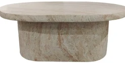 Mesa de Centro Efecto Mármol de Magnesia Ovalada MB-227600