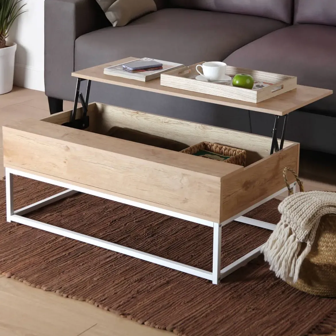 Mesa de Centro Elevable con Patas de Metal 21300065