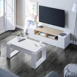 Mesa de centro elevable modelo ATTUALE color blanco Artik 001643A