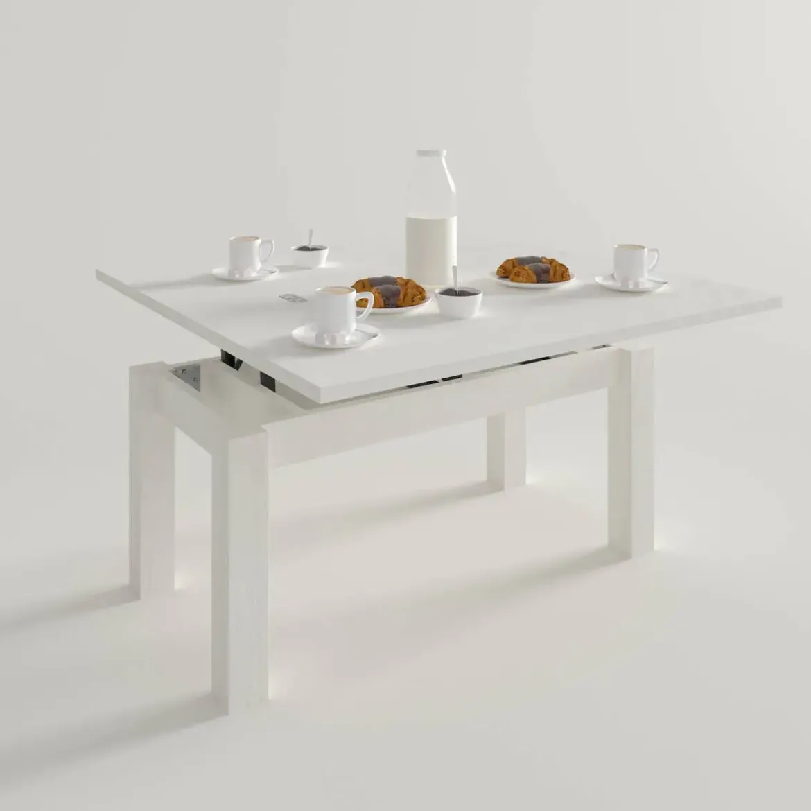 Mesa de Centro Elevable Rectangular 110x50 Patas Cuadradas de Madera M906