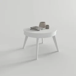Mesa de Centro Elevable Redonda 72 cm con Patas Metálicas Inclinadas M837