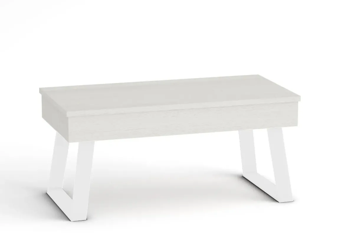 Mesa de Centro Elevable 100x50 cm con Patas Metálicas Trapecio M804