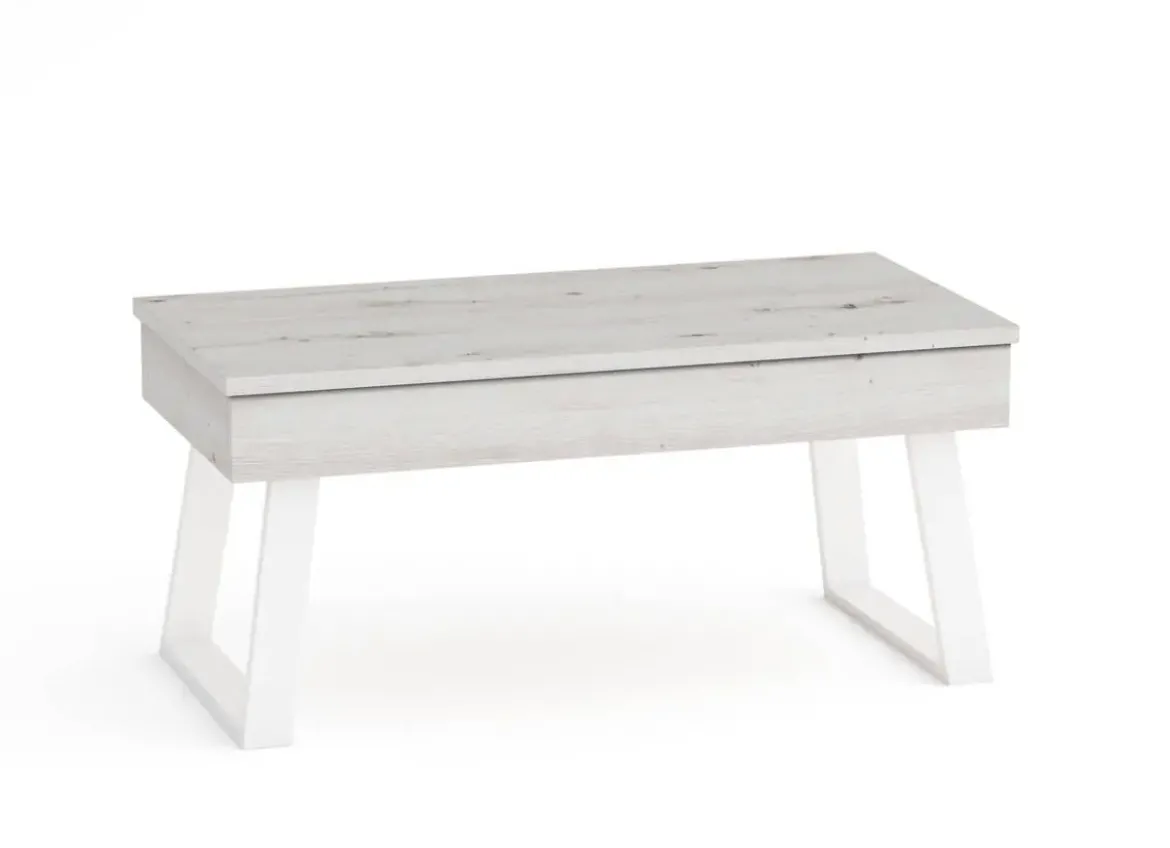 Mesa de Centro Elevable 100x50 cm con Patas Metálicas Trapecio M804
